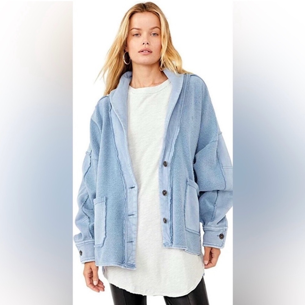 Free People Jordan Jacket Larkspur Slouchy Relaxed